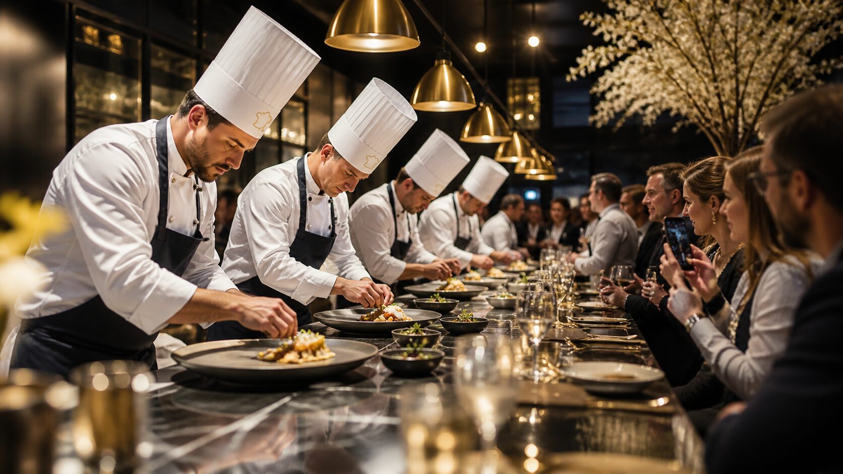 Brigade gastronomique palace avec toques personnalisées La Toque du Chef